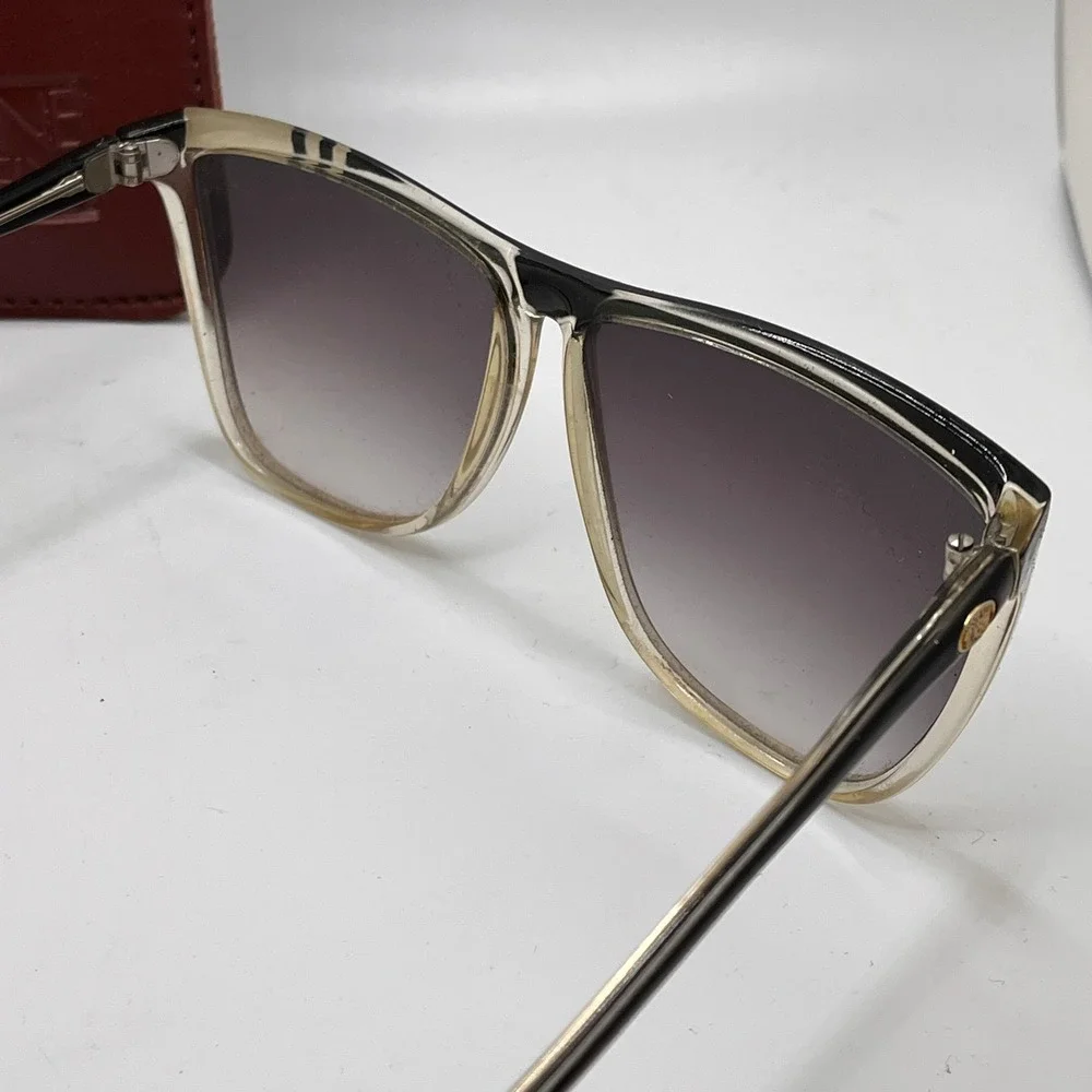 Anne Klein Sunglasses Women OS Black‎ Pre-Owned Vintage Oversized Gradient